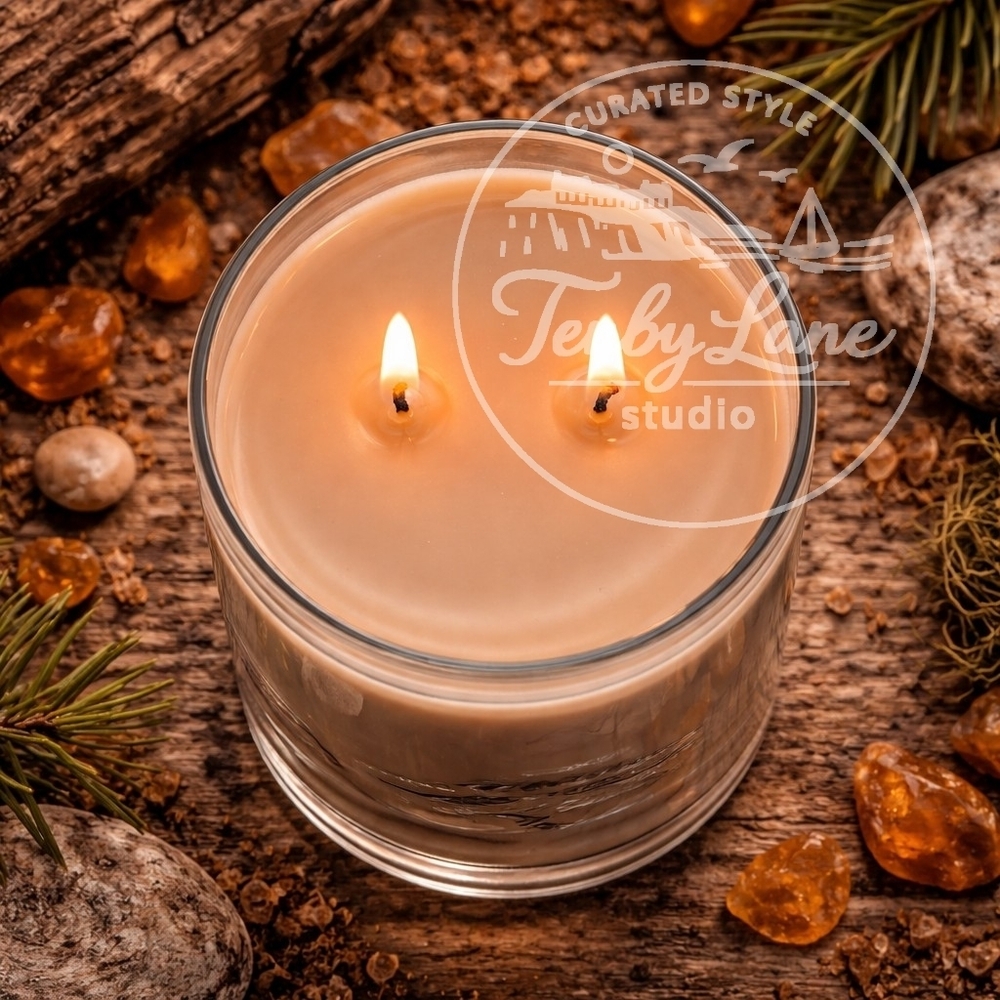 Yankee Candle Amber & Sandalwood 20oz Large Tumbler Dual Wick Warm Wood Scent - Picture 2 of 3